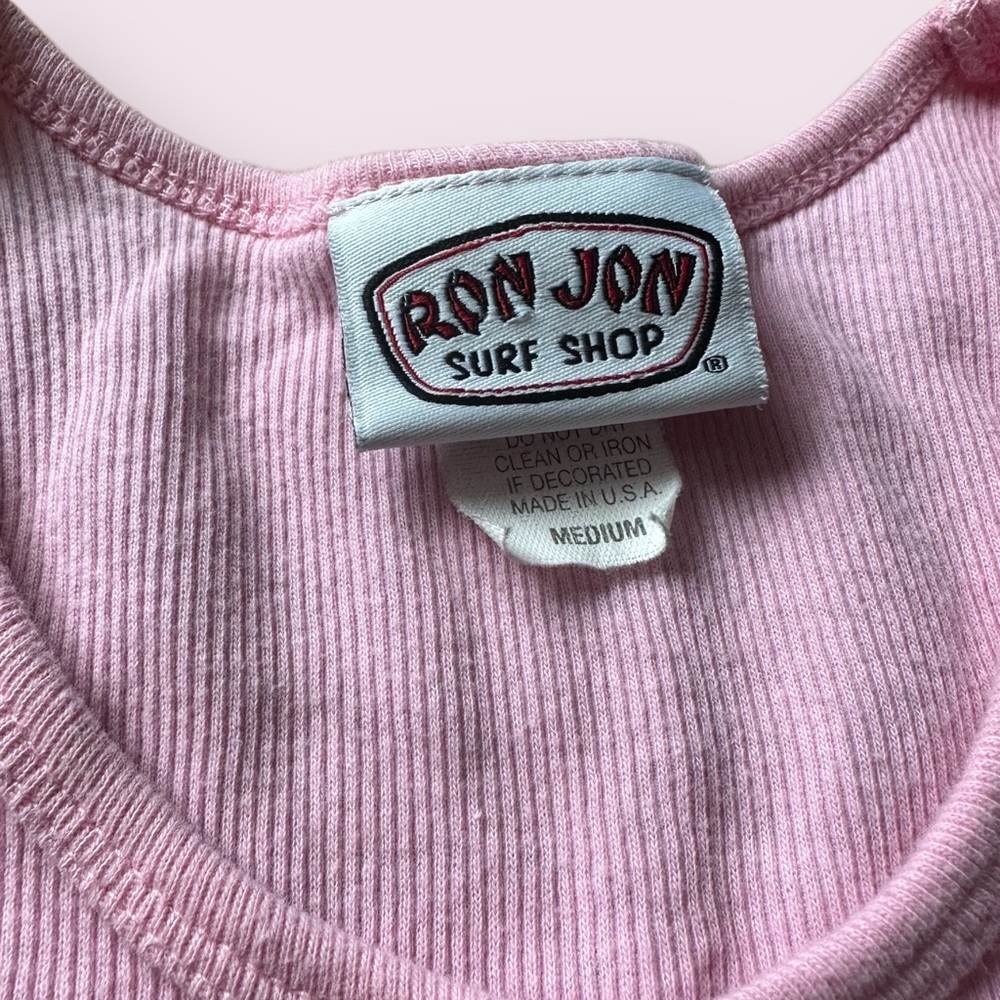 Vintage Women’s Ron Jon 2007 Florida Surf Shop Light Pink Wife Tank Top Size Med - Picture 7 of 8